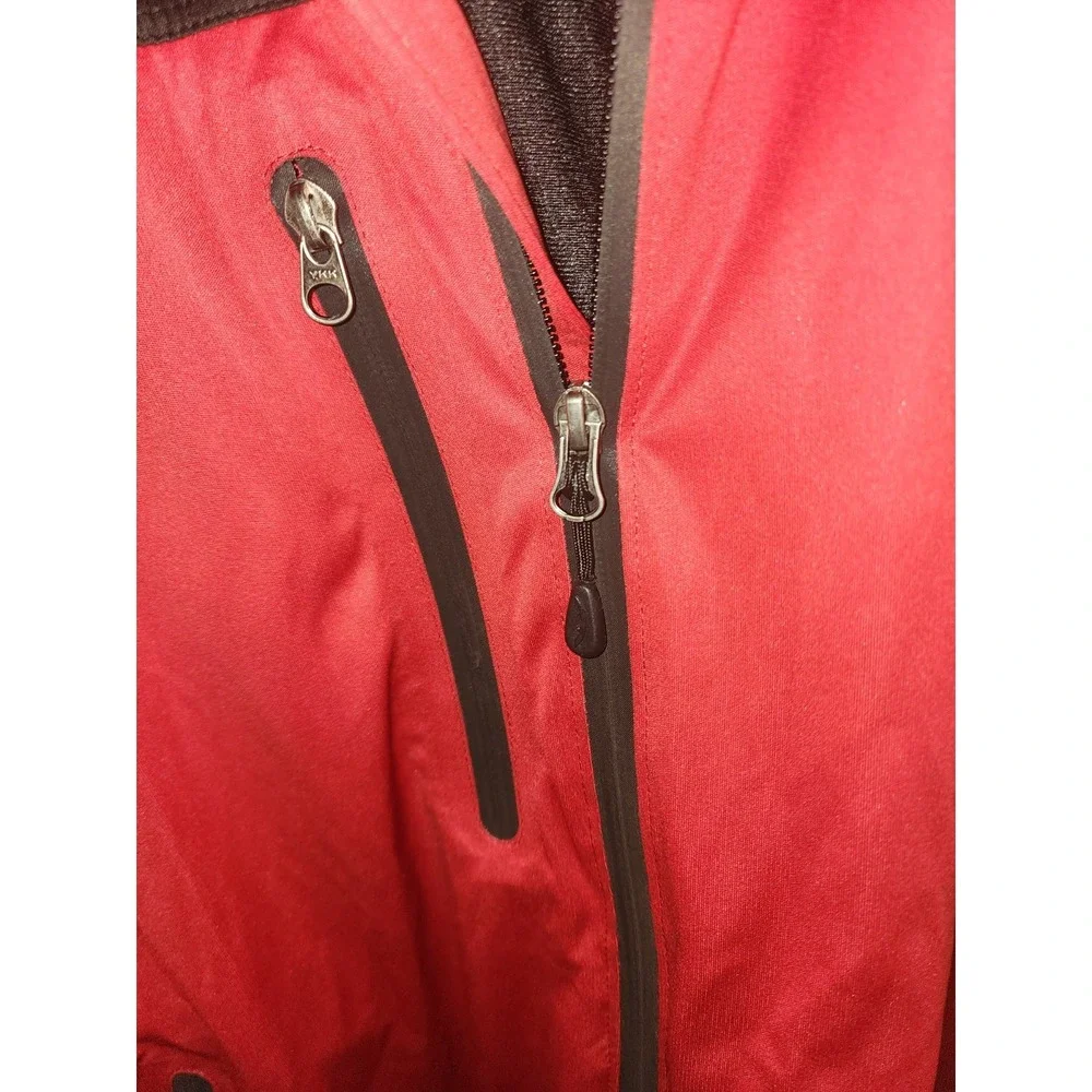 Mens Sun Mountain RainFlex Waterproof Golf Bomber jacket Red Black trim size L